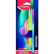 Цветни моливи Maped Nightfall - 12 цвята 